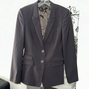 HUGO BOSS Dark Brown Virgin Wool 2 Button 5 pocket Blazer Fully Lined Size 6